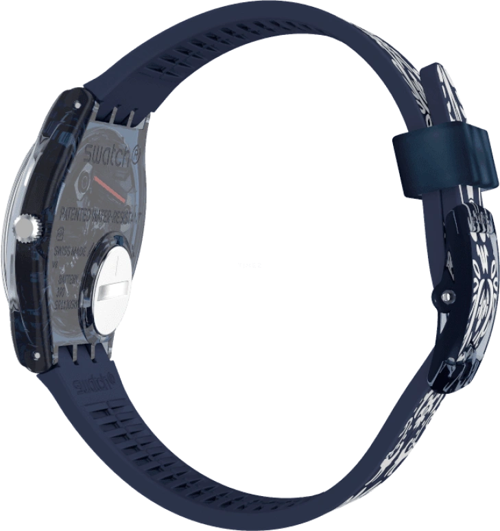 Swatch,Originals 34mm,34mm,Plastic,Blue,GN413