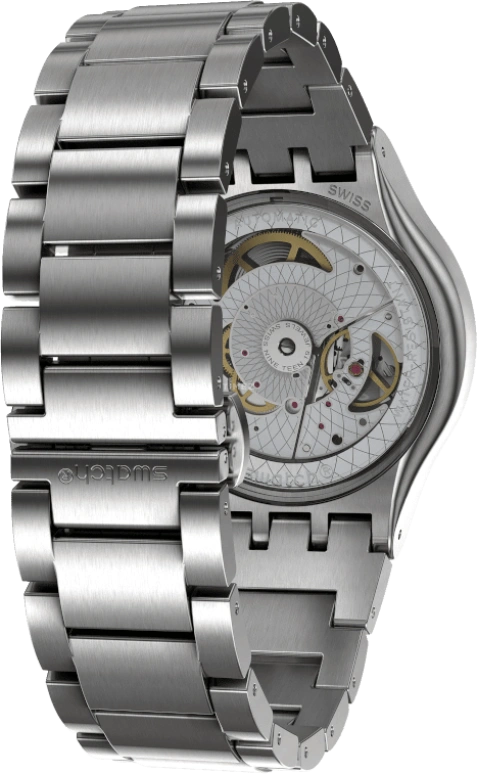Swatch,IRONY 42mm,42mm,Stainless Steel,Black,Sapphire,Crystal Glass,Open,SY23S406G