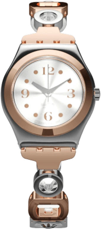 Swatch,IRONY 25mm,25mm,Stainless Steel,Cream,Quartz,Round,Silver,YSS234G