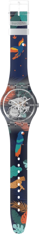 Swatch,Originals 41mm,41mm,Plastic,Blue,Multi-Color,Quartz,Sapphire,Crystal Glass,Round,SUOK145,SUOK145-044