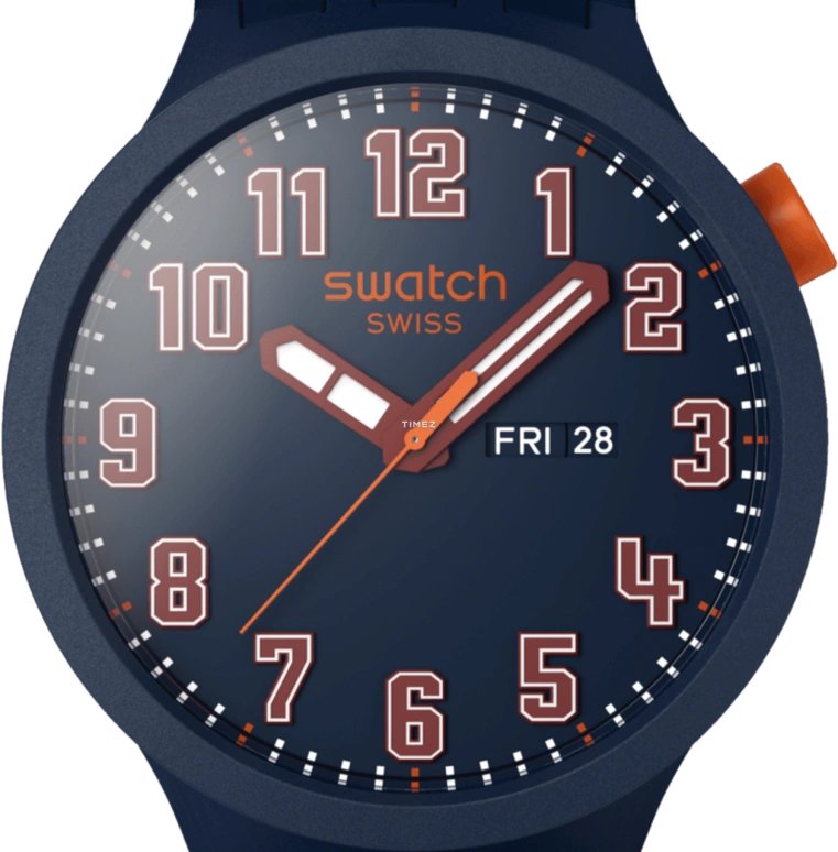 Swatch,THE BOLD 47mm,47mm,Plastic,Blue,Quartz,Date,Day,SB01S700