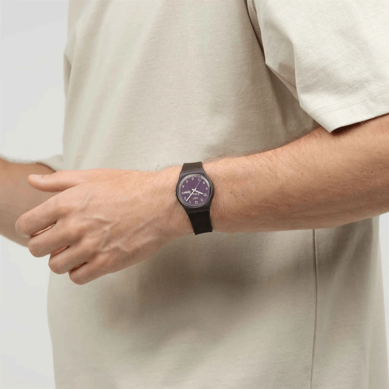 Swatch,Swatch Essentials 34mm,34mm,Bio-sourced,Purple,Quartz,Date,Day,SO28C700