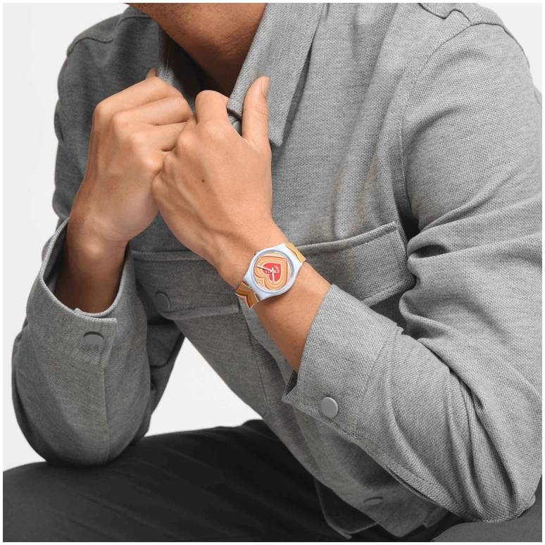 Swatch,Other 34mm,34mm,Bioceramic,Multi-Color,Red,Quartz,Sapphire,Crystal Glass,Round,SO31S100
