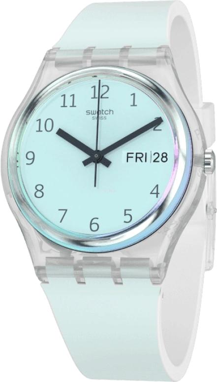 Swatch,Originals 34mm,34mm,Plastic,Blue,Pink,Sapphire,Crystal Glass,GE713