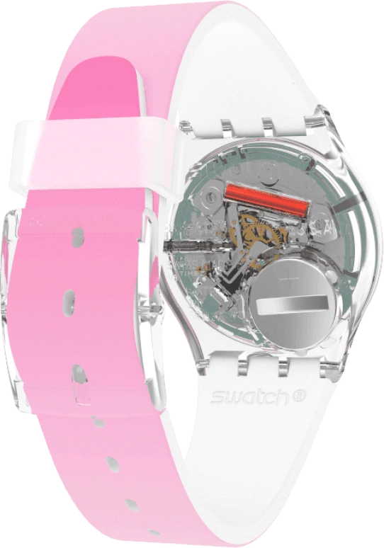 Swatch,Originals 34mm,34mm,Plastic,Pink,Sapphire,Crystal Glass,GE719