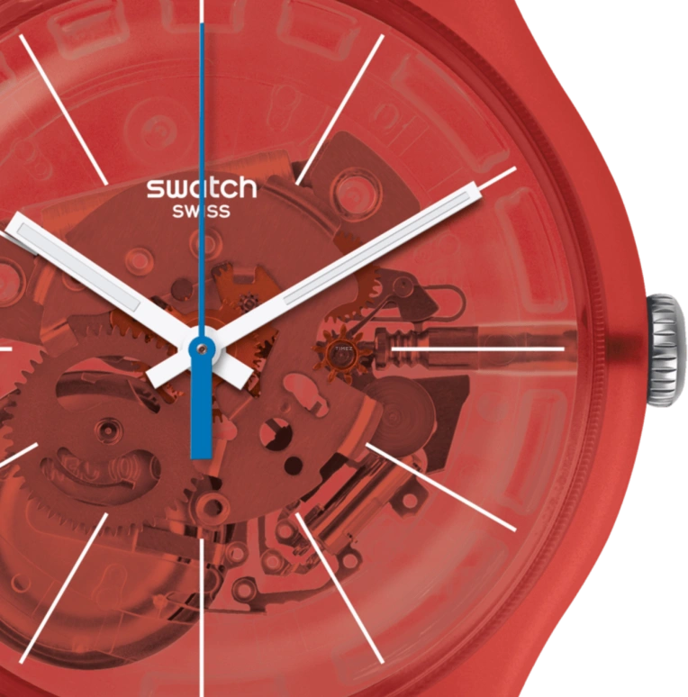 Swatch,Originals 41mm,41mm,Plastic,Red,SUOO105