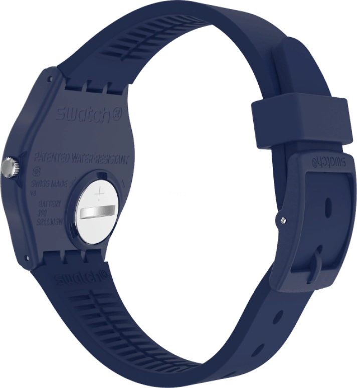 Swatch,Originals 39.20mm,39.20mm,Plastic,Blue,Sapphire,Crystal Glass,Closed,GN726