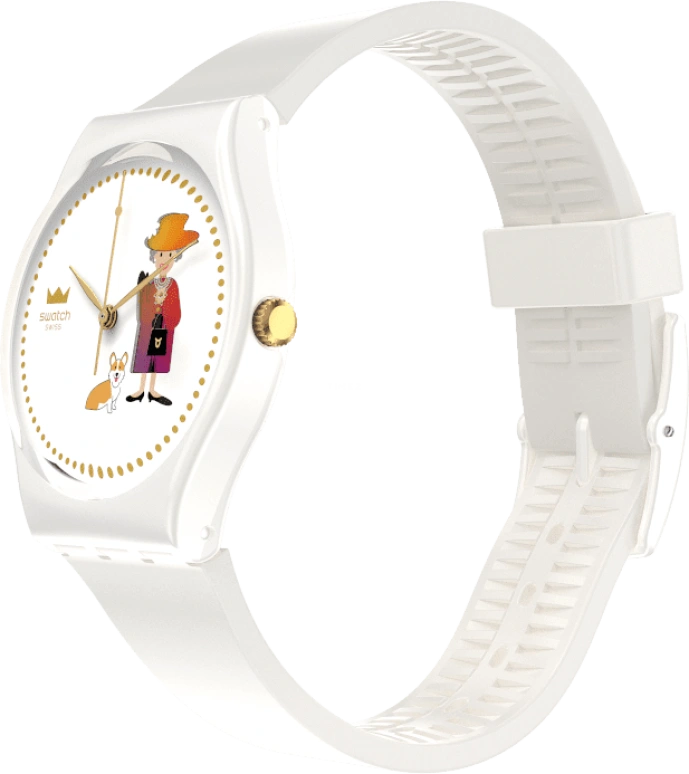 Swatch,Other 34mm,34mm,Plastic,White,Sapphire,Crystal Glass,GZ711