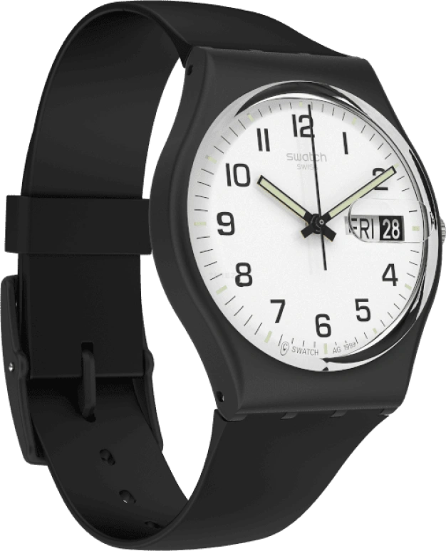 Swatch,Originals 34mm,34mm,Plastic,White,Quartz,Date,Day,GB743