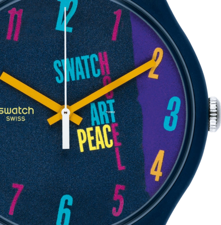 Swatch,Special Edition 41mm,41mm,Plastic,Multi-Color,Blue,Quartz,Round,Blue,SUOZ160