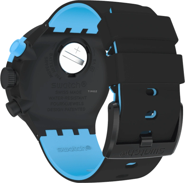 Swatch,THE BOLD 47mm,47mm,Plastic,Black,Sapphire,Crystal Glass,Closed,SB02B401