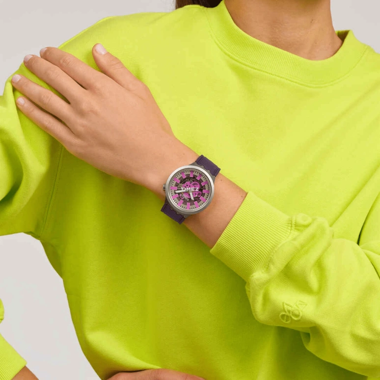 Swatch,THE BOLD 47mm,47mm,Stainless Steel,Purple,Quartz,Round,Natural Steel,SB07S120