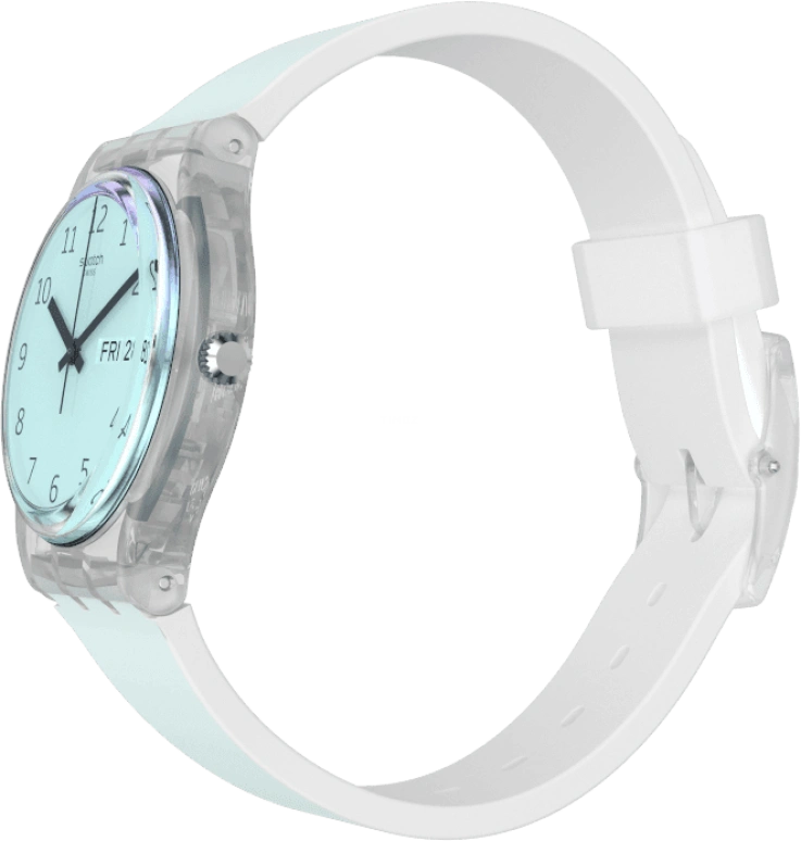 Swatch,Originals 34mm,34mm,Plastic,Blue,Pink,Sapphire,Crystal Glass,GE713