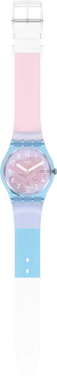 Swatch,Other 34mm,34mm,Plastic,Pink,Quartz,Tonneau,Blue,GL126