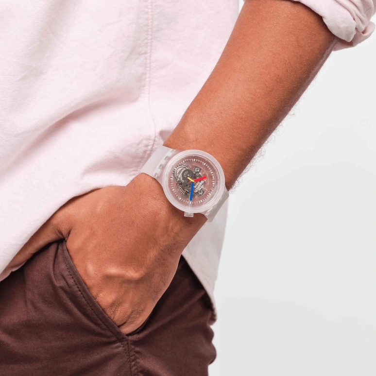 Swatch,THE BOLD 47mm,47mm,Plastic,Transparent,SO27E100