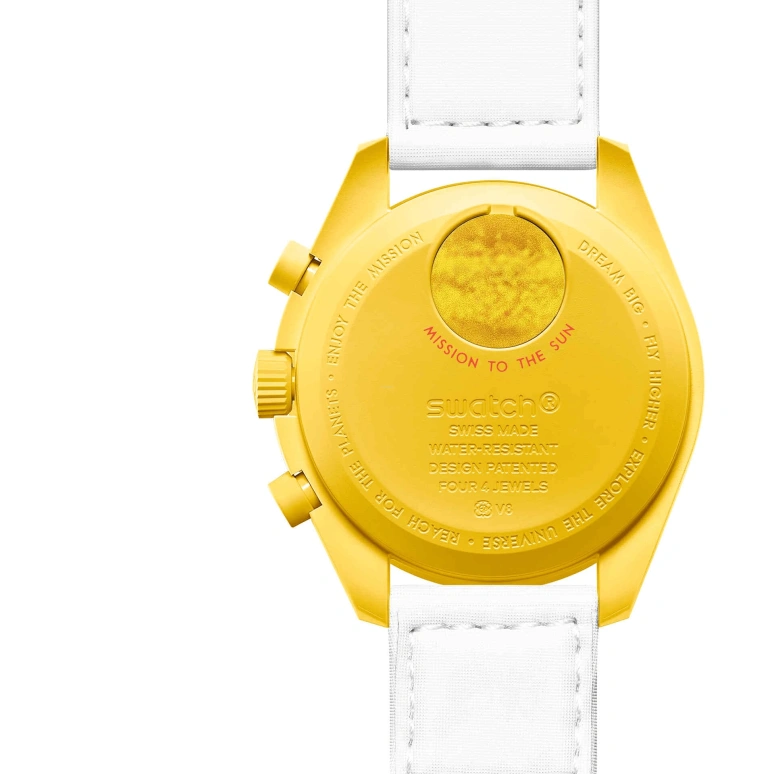 Swatch,MoonSwatch 42mm,42mm,Bioceramic,Yellow,Quartz,Chronograph,Rattrapante,SO33J100
