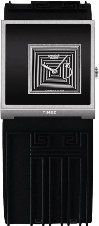 Swatch,Other 31mm,31mm,Stainless Steel,Black,Grey,Quartz,Sapphire,Crystal Glass,Square,YUS121