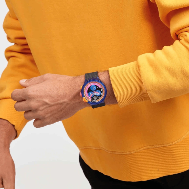 Swatch,THE BOLD 47mm,47mm,Bio-sourced,Blue,Black,Pink Red,Quartz,Chronograph,Round,SB06N102