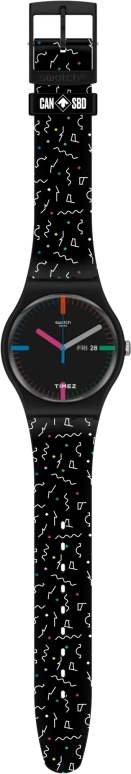 Swatch,Other 47.40mm,47.40mm,Plastic,Black,Quartz,Tonneau,SUOB719D
