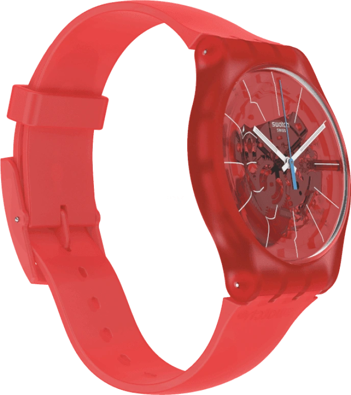 Swatch,Originals 41mm,41mm,Plastic,Red,SUOO105