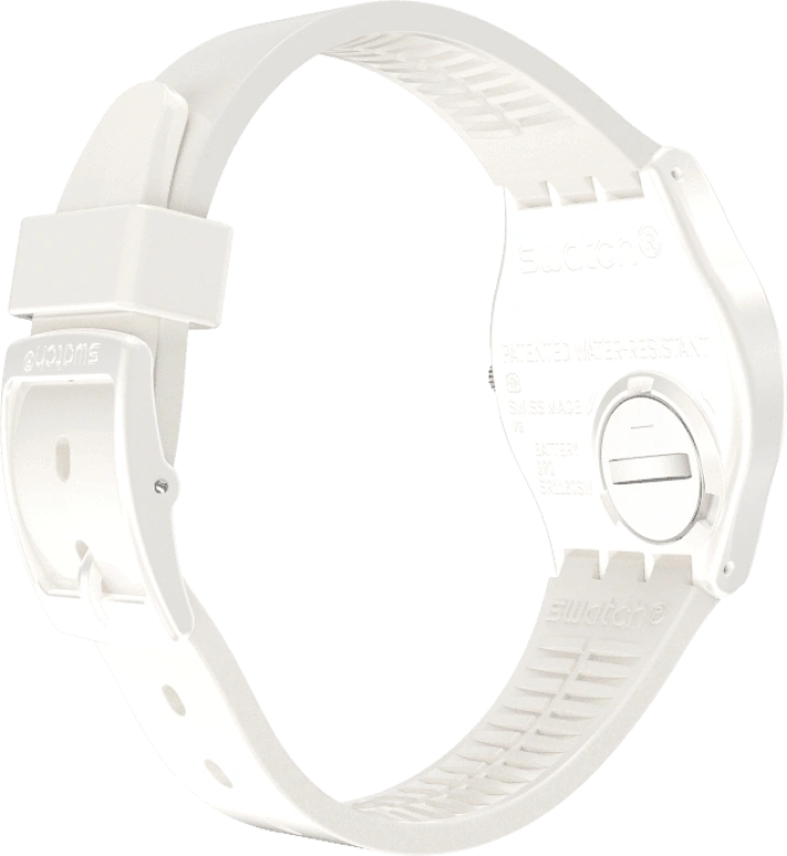 Swatch,Other 34mm,34mm,Plastic,White,Sapphire,Crystal Glass,GZ711
