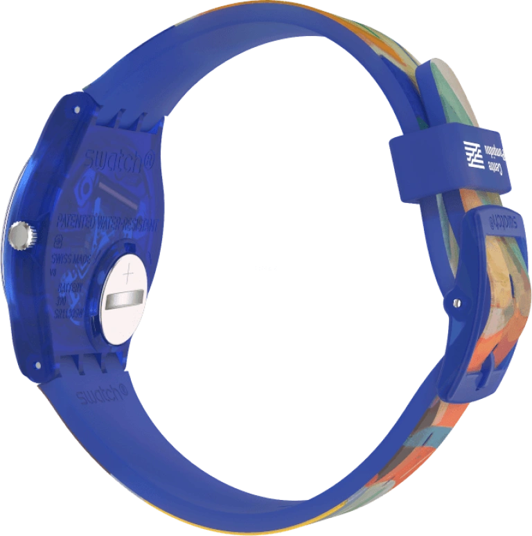 Swatch,Originals 34mm,34mm,Plastic,Multi-Color,Quartz,Sapphire,Crystal Glass,Round,GZ712