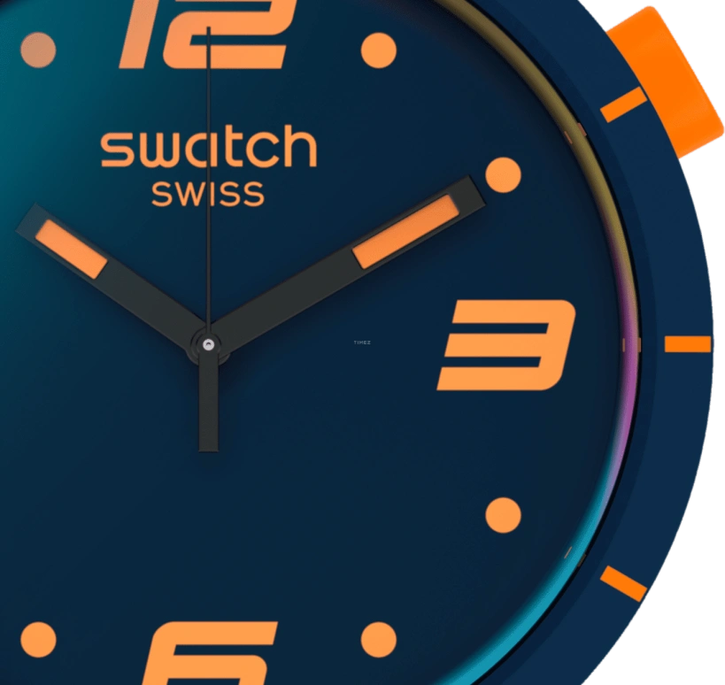 Swatch,THE BOLD 47mm,47mm,Plastic,Blue,Closed,SO27N110