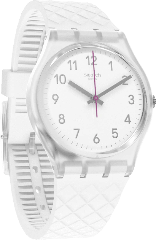 Swatch,Originals 34mm,34mm,Plastic,White,Quartz,Baton,GE286