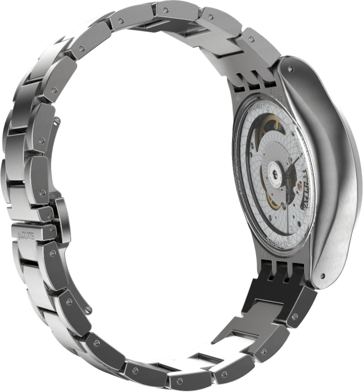 Swatch,IRONY 42mm,42mm,Stainless Steel,Black,Sapphire,Crystal Glass,Open,SY23S406G
