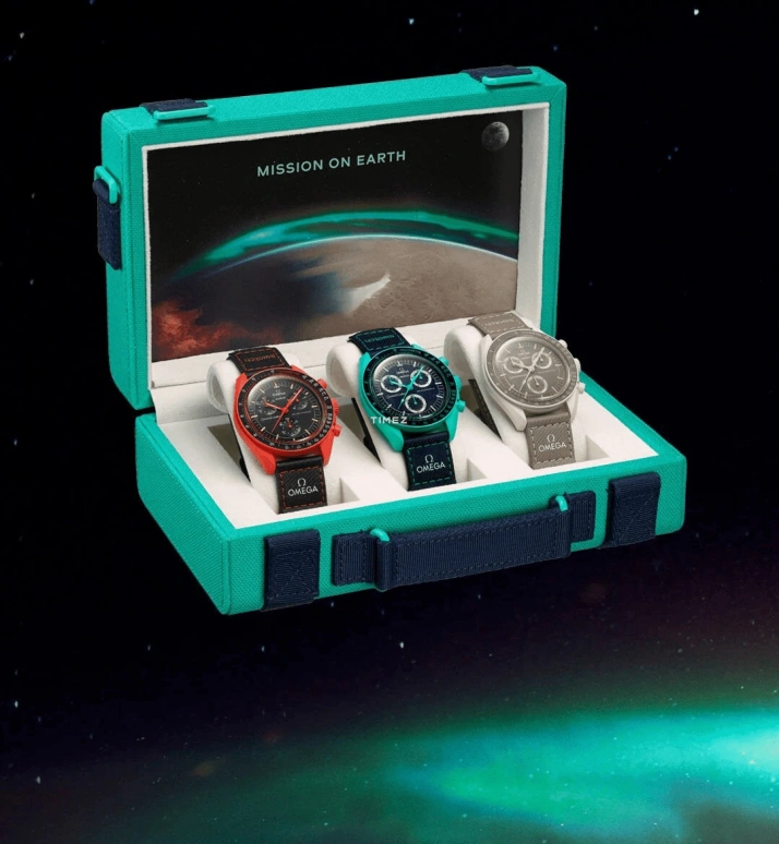 Swatch,MoonSwatch 42mm,42mm,Bioceramic,Blue,Quartz,Chronograph,Bio-sourced,Glass,SO33L103