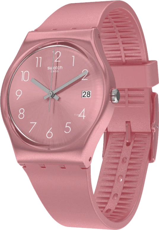 Swatch,Originals 34mm,34mm,Plastic,Pink,Sapphire,Crystal Glass,GP404