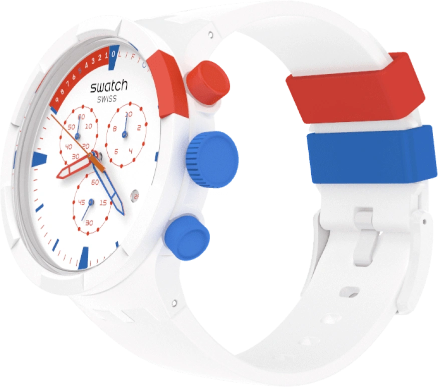 Swatch,THE BOLD 47mm,47mm,Bioceramic,Ceramic,White,Sapphire,Crystal Glass,SB04Z400