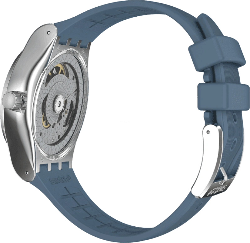 Swatch,IRONY 42mm,42mm,Stainless Steel,Blue,Open,YIS430