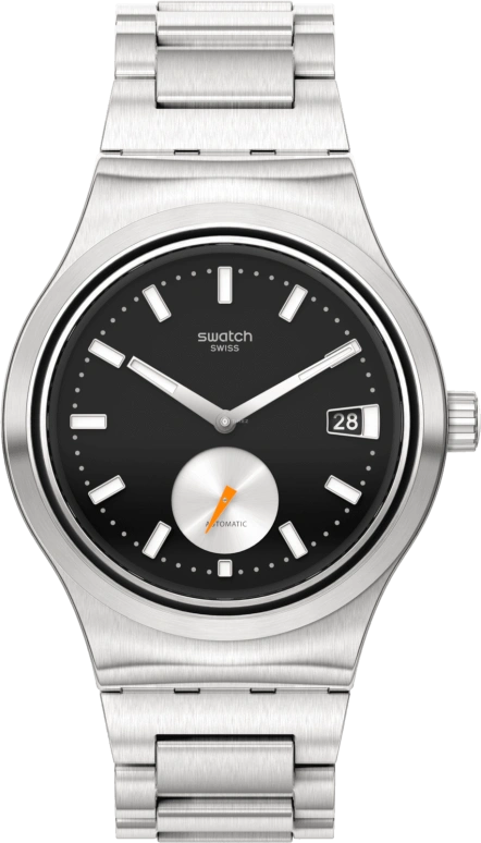 Swatch,IRONY 42mm,42mm,Stainless Steel,Black,Sapphire,Crystal Glass,Open,SY23S406G