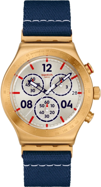 Swatch,IRONY 43mm,43mm,Stainless Steel,Cream,Quartz,Chronograph,Day,YVG419