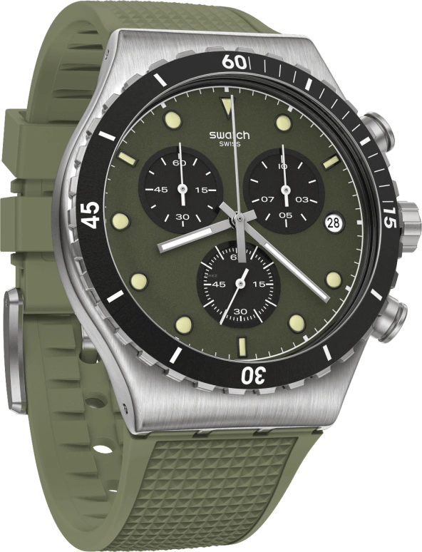 Swatch,IRONY 43mm,43mm,Stainless Steel,Green,YVS488