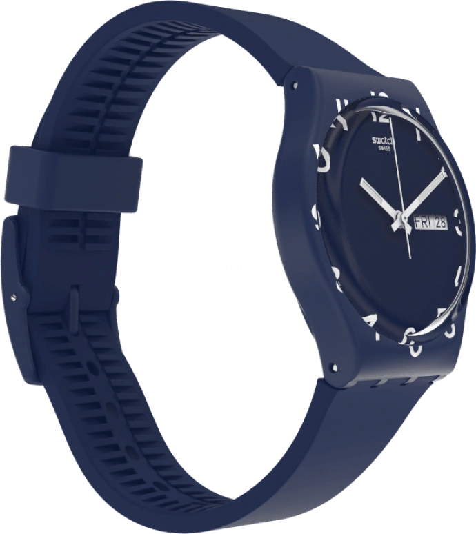Swatch,Originals 39.20mm,39.20mm,Plastic,Blue,Sapphire,Crystal Glass,Closed,GN726