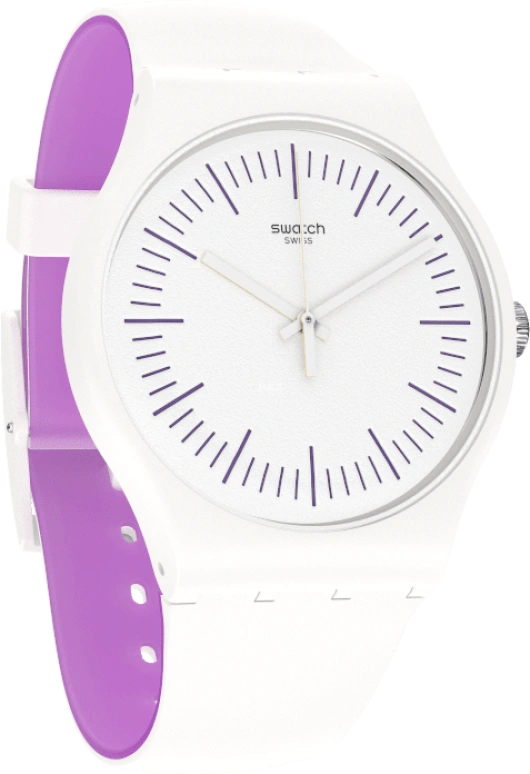 Swatch,Originals 41mm,41mm,Plastic,White,Sapphire,Crystal Glass,SUOW173