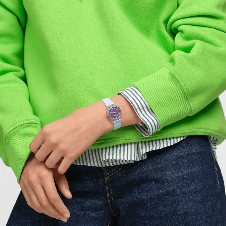 Swatch,Originals 25mm,25mm,Plastic,Purple,Quartz,Tonneau,Blue,LL126