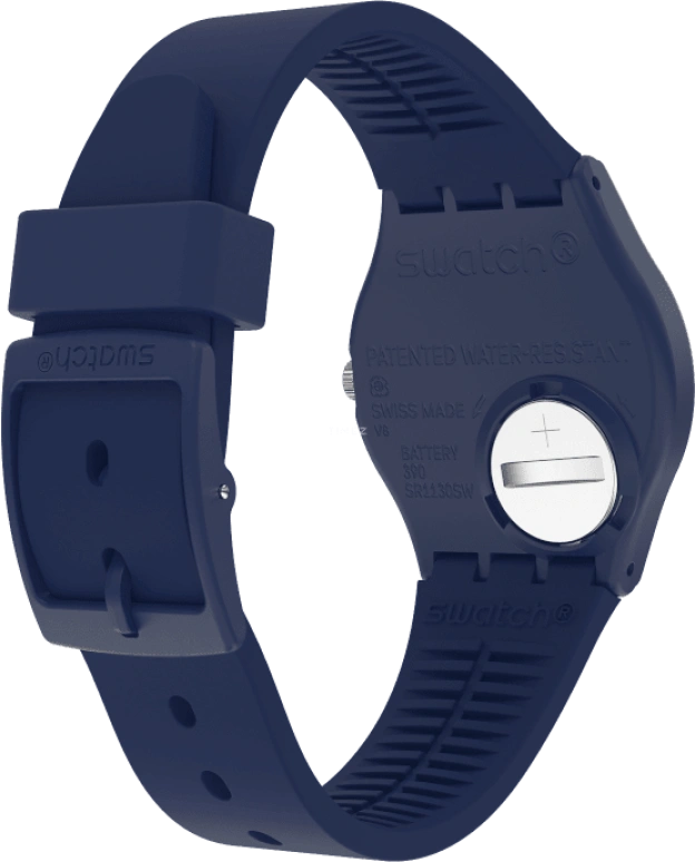 Swatch,Originals 39.20mm,39.20mm,Plastic,Blue,Sapphire,Crystal Glass,Closed,GN726