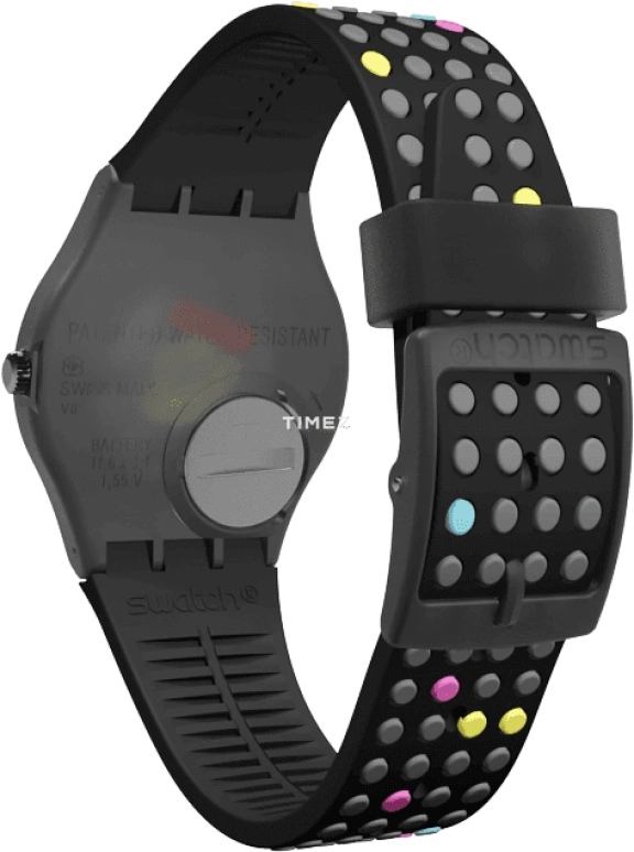 Swatch,Originals 34mm,34mm,Plastic,Black,Quartz,Tonneau,GB305