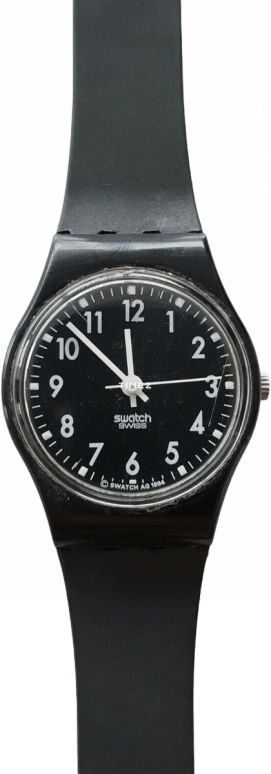 Swatch,Other 25mm,25mm,Plastic,Black,Quartz,Sapphire,Crystal Glass,Round,LB139