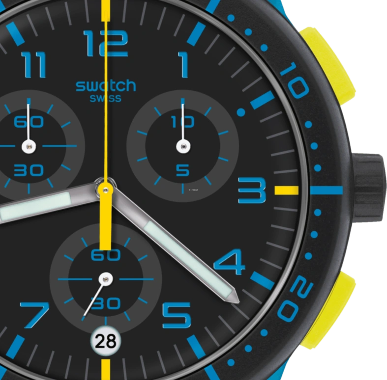 Swatch,Originals 42mm,42mm,Plastic,Black,SUSS402