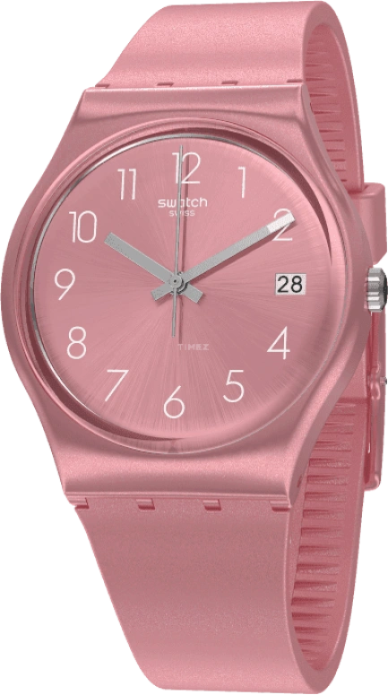 Swatch,Originals 34mm,34mm,Plastic,Pink,Sapphire,Crystal Glass,GP404