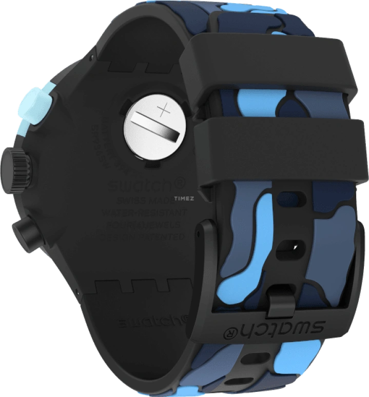Swatch,THE BOLD 47mm,47mm,Plastic,Black,Sapphire,Crystal Glass,Closed,SB02B408