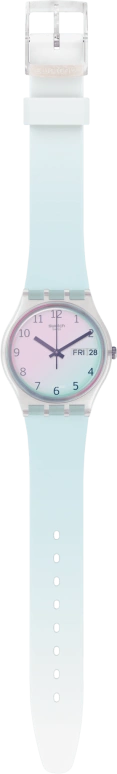 Swatch,Originals 34mm,34mm,Plastic,Blue,Pink,Sapphire,Crystal Glass,GE713