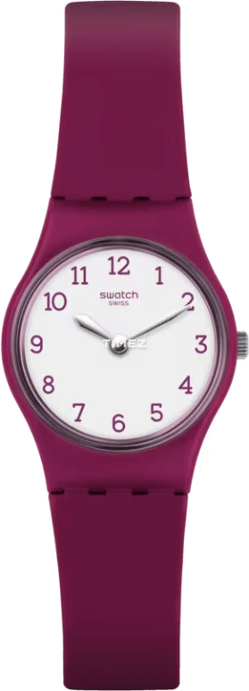 Swatch,Originals 25mm,25mm,Plastic,White,Quartz,Tonneau,Purple Red,LR130