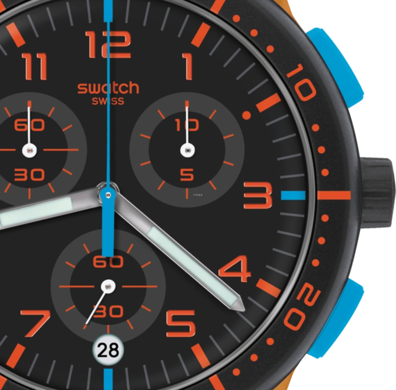 Swatch,Originals 42mm,42mm,Plastic,Black,SUSO401