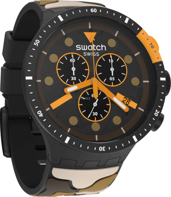 Swatch,THE BOLD 47mm,47mm,Plastic,Black,SB02B410