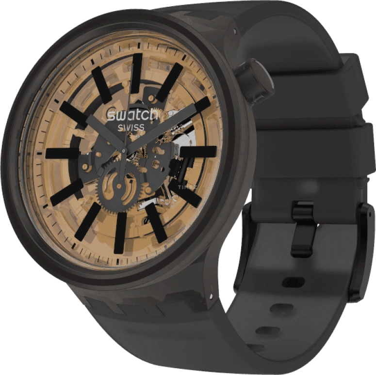 Swatch,THE BOLD 47mm,47mm,Plastic,Coffee,Brown,SO27B115